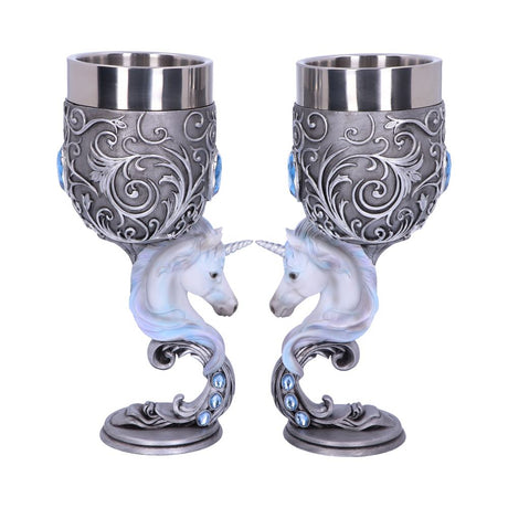 Enchanted Hearts Twin Unicorn Heart Set of Two Goblets Default Title - Goblets & Chalices at Gift Moments