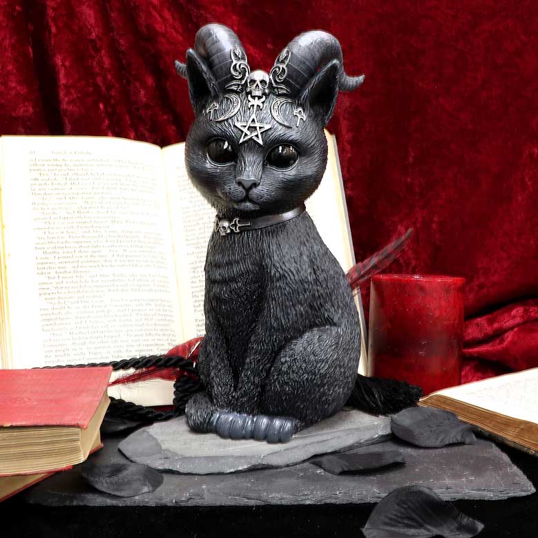 Large Pawzuph Horned Occult Cat Figurine - Figures & Collectables at Gift Moments