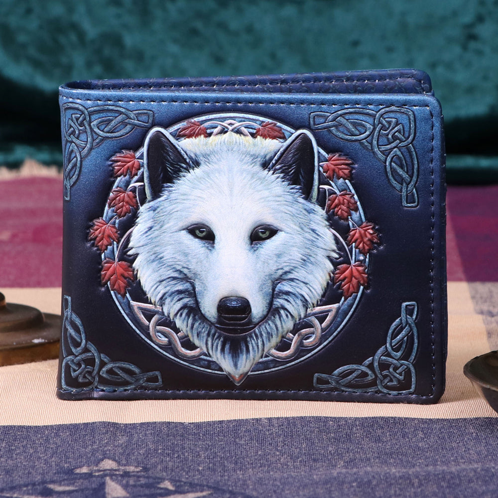 Lisa Parker Guardian of the Fall White Autumn Wolf Wallet - Wallets at Gift Moments