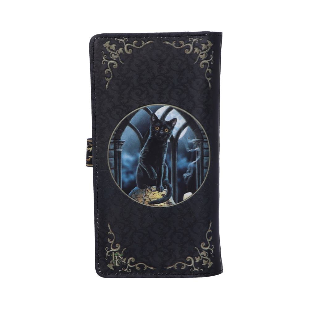 Lisa Parker Spirits of Salem Black Cat Skull Map Embossed Purse - Purses at Gift Moments