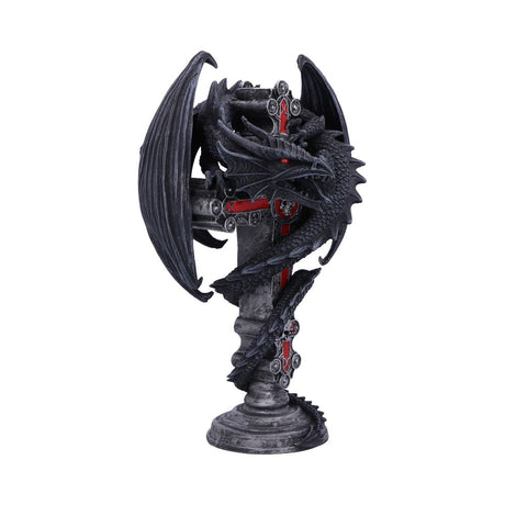 Anne Stokes Gothic Guardian Dragon Cross Candle Holder 26.5cm, Black - Candles & Holders at Gift Moments