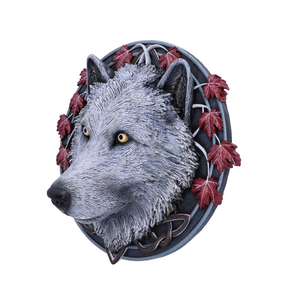 Lisa Parker Guardian of the Fall White Autumn Wolf Wall Plaque - Wall Hanging Sculptures at Gift Moments