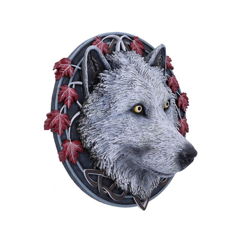 Lisa Parker Guardian of the Fall White Autumn Wolf Wall Plaque - Wall Hanging Sculptures at Gift Moments