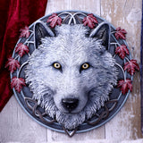 Lisa Parker Guardian of the Fall White Autumn Wolf Wall Plaque - Wall Hanging Sculptures at Gift Moments