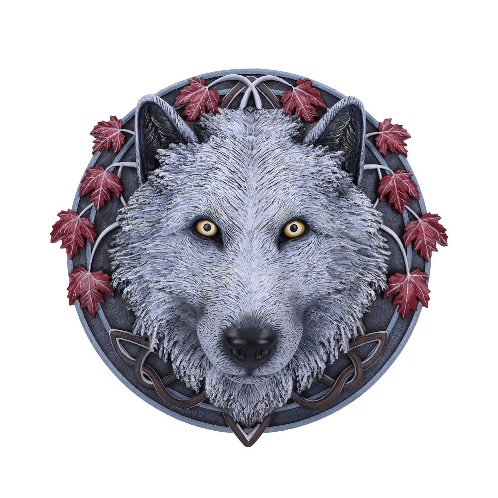 Lisa Parker Guardian of the Fall White Autumn Wolf Wall Plaque Default Title - Wall Hanging Sculptures at Gift Moments