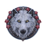 Lisa Parker Guardian of the Fall White Autumn Wolf Wall Plaque Default Title - Wall Hanging Sculptures at Gift Moments