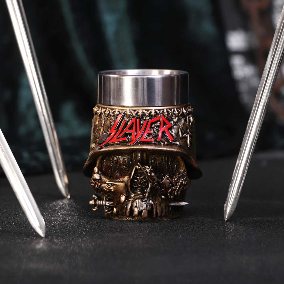 Slayer Eagle Helmet Skull Logo Shot Glass - Shot Glasses at Gift Moments