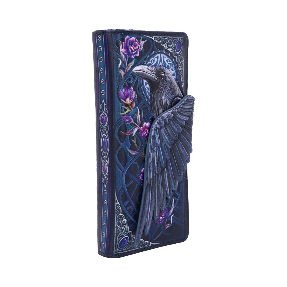 Ravens Flight Black Wing Floral Embossed Purse Wallet - Purses at Gift Moments