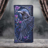 Ravens Flight Black Wing Floral Embossed Purse Wallet - Purses at Gift Moments