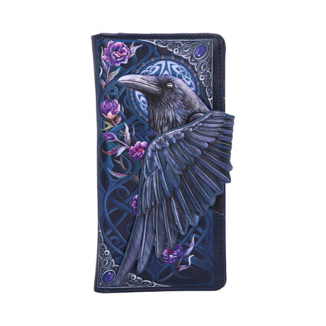 Ravens Flight Black Wing Floral Embossed Purse Wallet Default Title - Purses at Gift Moments