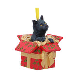 Lisa Parker Present Cat Hanging Ornament 9cm - Hanging Decorations at Gift Moments