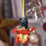 Lisa Parker Present Cat Hanging Ornament 9cm - Hanging Decorations at Gift Moments