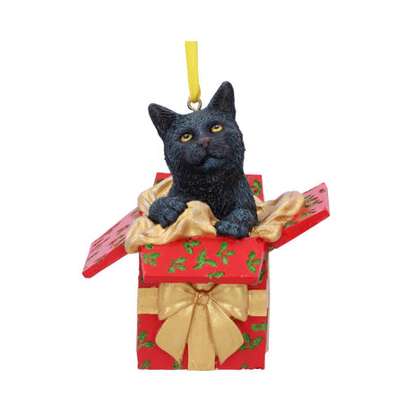 Lisa Parker Present Cat Hanging Ornament 9cm Default Title - Hanging Decorations at Gift Moments