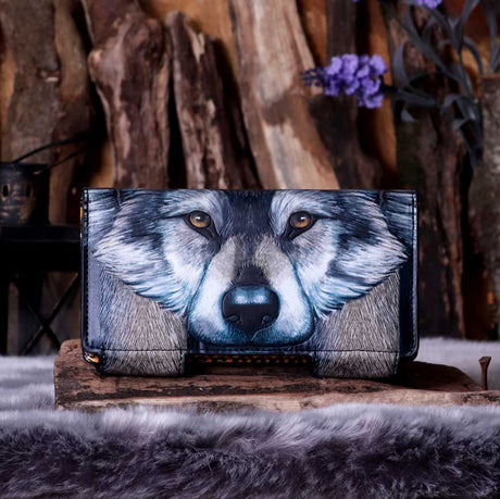 Guardian Wolf Embossed Purse 18.5cm - Purses at Gift Moments