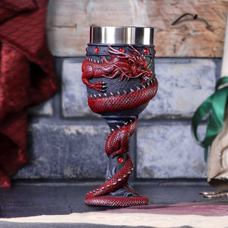 Dragon Coil Goblet Red 20cm - Goblets & Chalices at Gift Moments