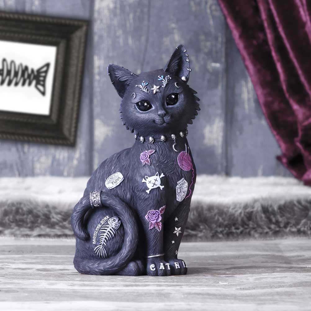 Bad to the Bone Cat Figurine 22cm - Figures & Collectables at Gift Moments