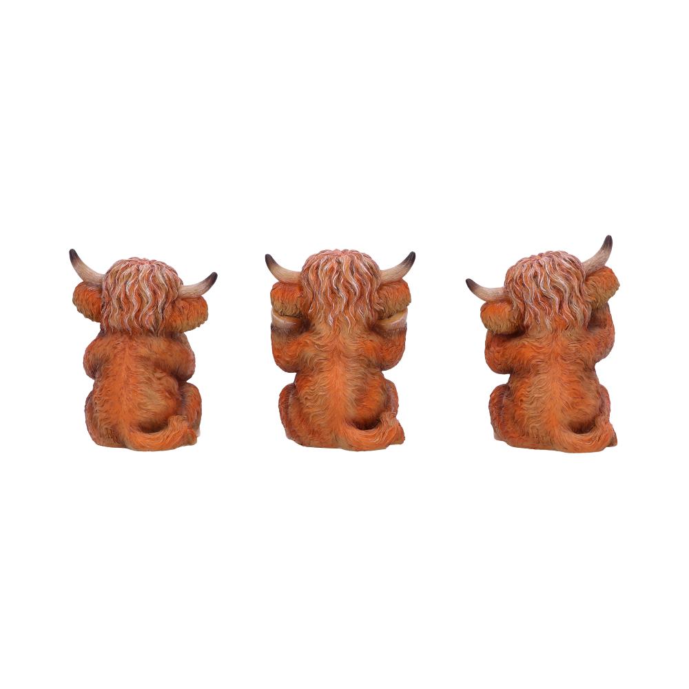 Three Wise Highland Cow Figurines 9.6cm - Figures & Collectables at Gift Moments