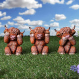 Three Wise Highland Cow Figurines 9.6cm - Figures & Collectables at Gift Moments