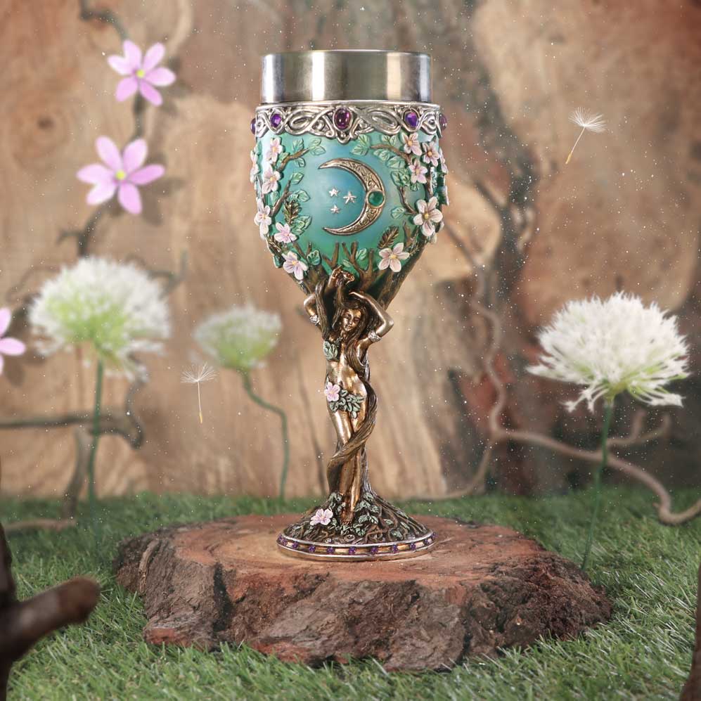 Triple Moon Goddess Maiden Goblet 20.8cm - Goblets & Chalices at Gift Moments