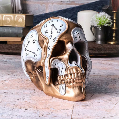 Melting Clocks Gothic Skull Clock 17.5cm - Figures & Collectables at Gift Moments