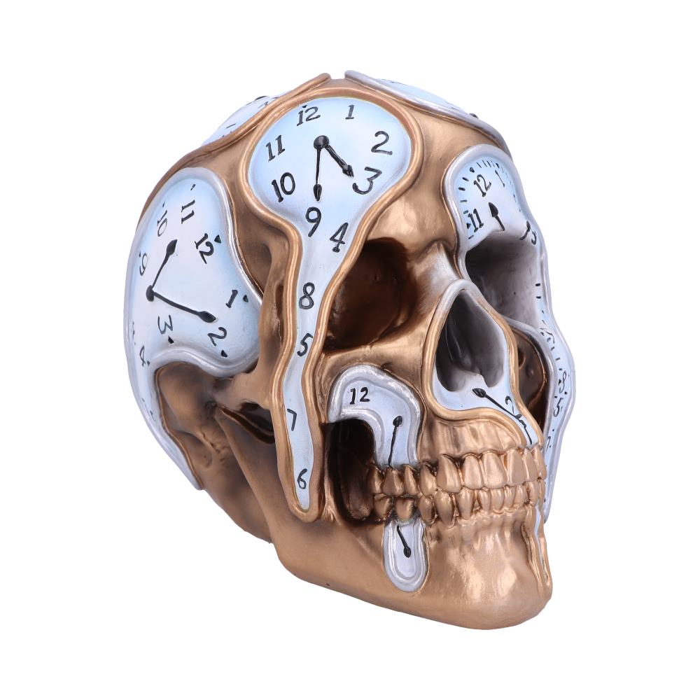 Melting Clocks Gothic Skull Clock 17.5cm Default Title - Figures & Collectables at Gift Moments