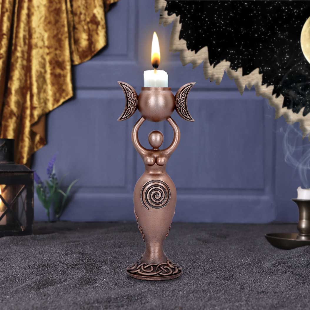 Exclusive Bronze Spiral Goddess Candle Holder 20.3cm - Candles & Holders at Gift Moments