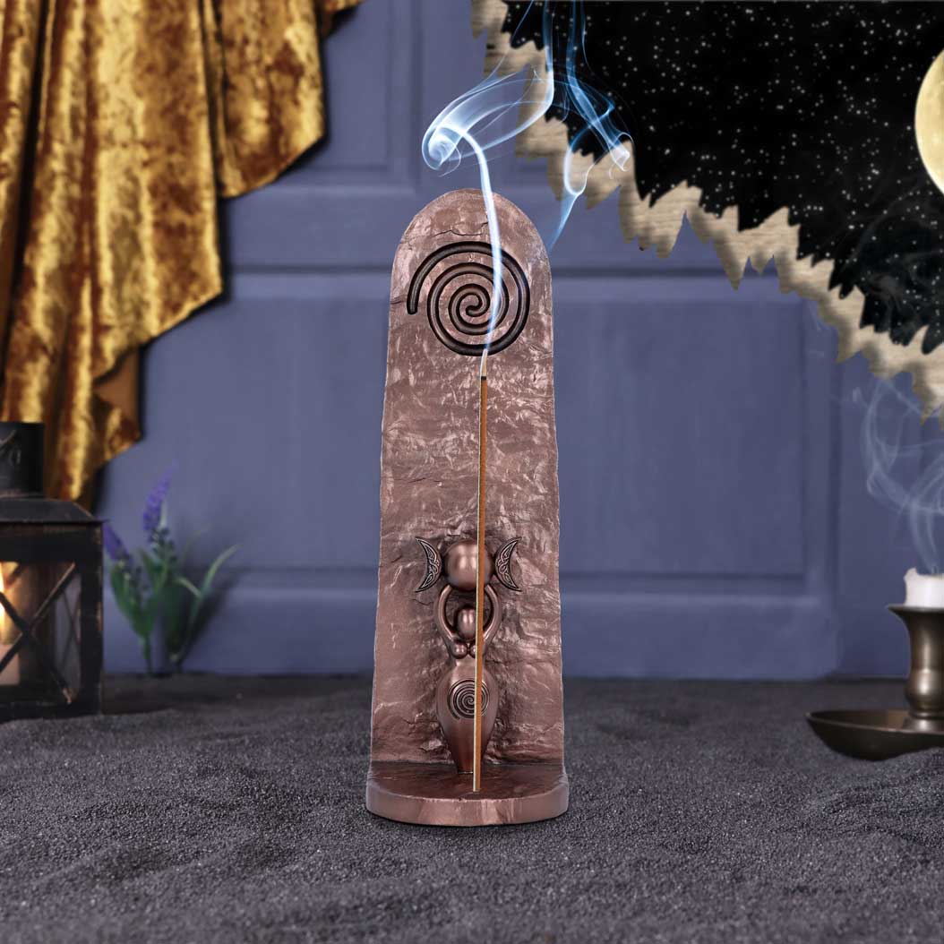 Exclusive Bronze Spiral Goddess Incense Holder 23.5cm - Incense Holders at Gift Moments