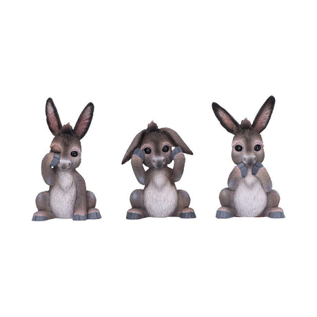 Three Wise Donkeys Figurines 11cm Default Title - Figures & Collectables at Gift Moments