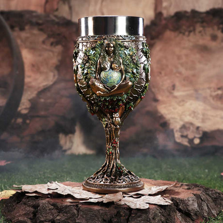 Bronze Mother Earth Goblet 20cm - Goblets & Chalices at Gift Moments