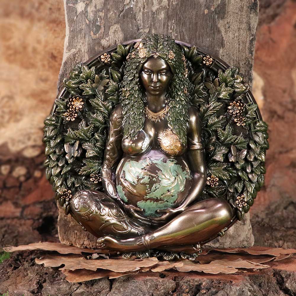 Bronze Mother Earth Wall Plaque 15cm - Wall Hanging Sculptures at Gift Moments