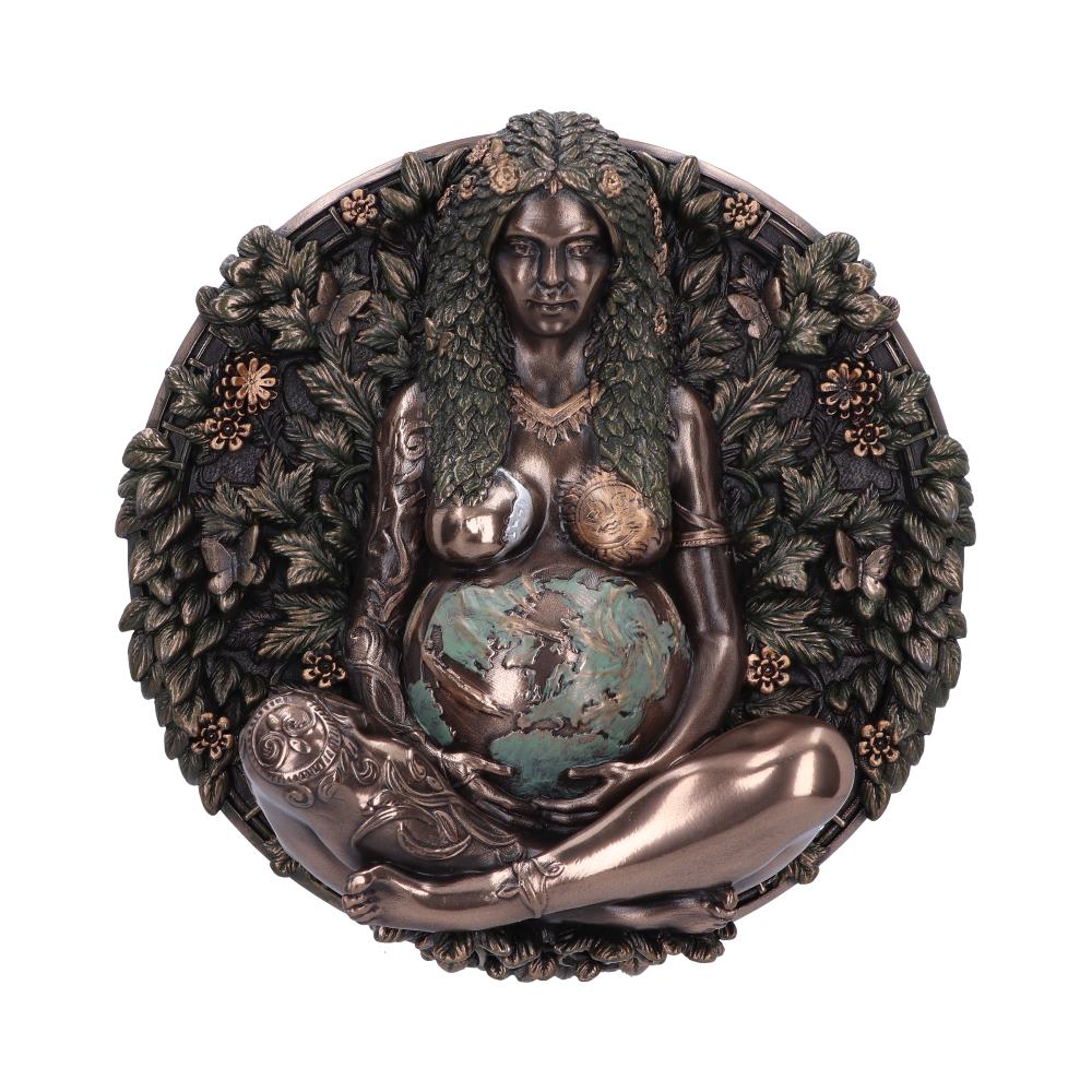 Bronze Mother Earth Wall Plaque 15cm Default Title - Wall Hanging Sculptures at Gift Moments