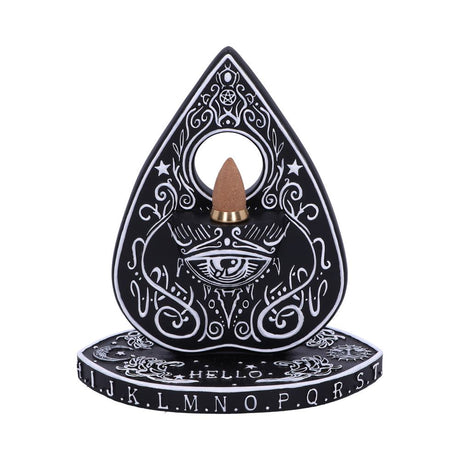 Black and White Spirit Board Planchette Backflow Incense Burner 15cm - Incense Holders at Gift Moments