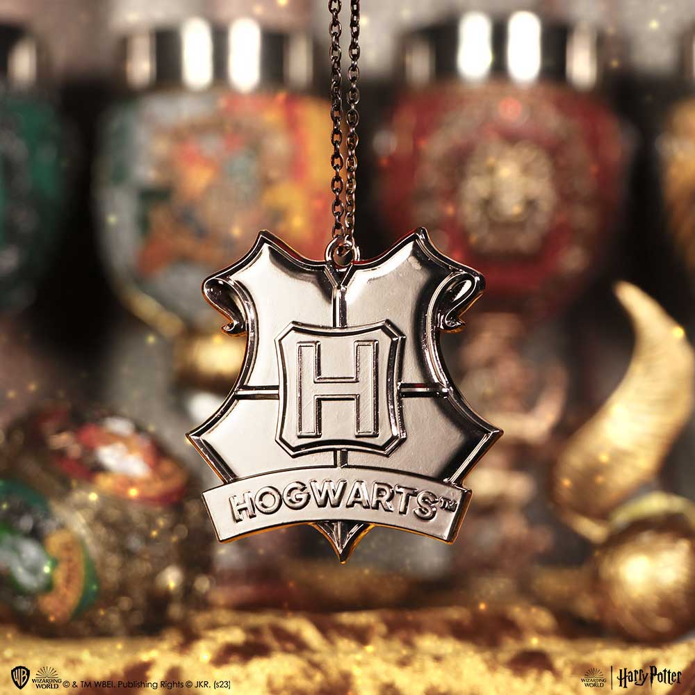 Harry Potter Hogwarts Crest Silver Hanging Ornament - Decorations at Gift Moments