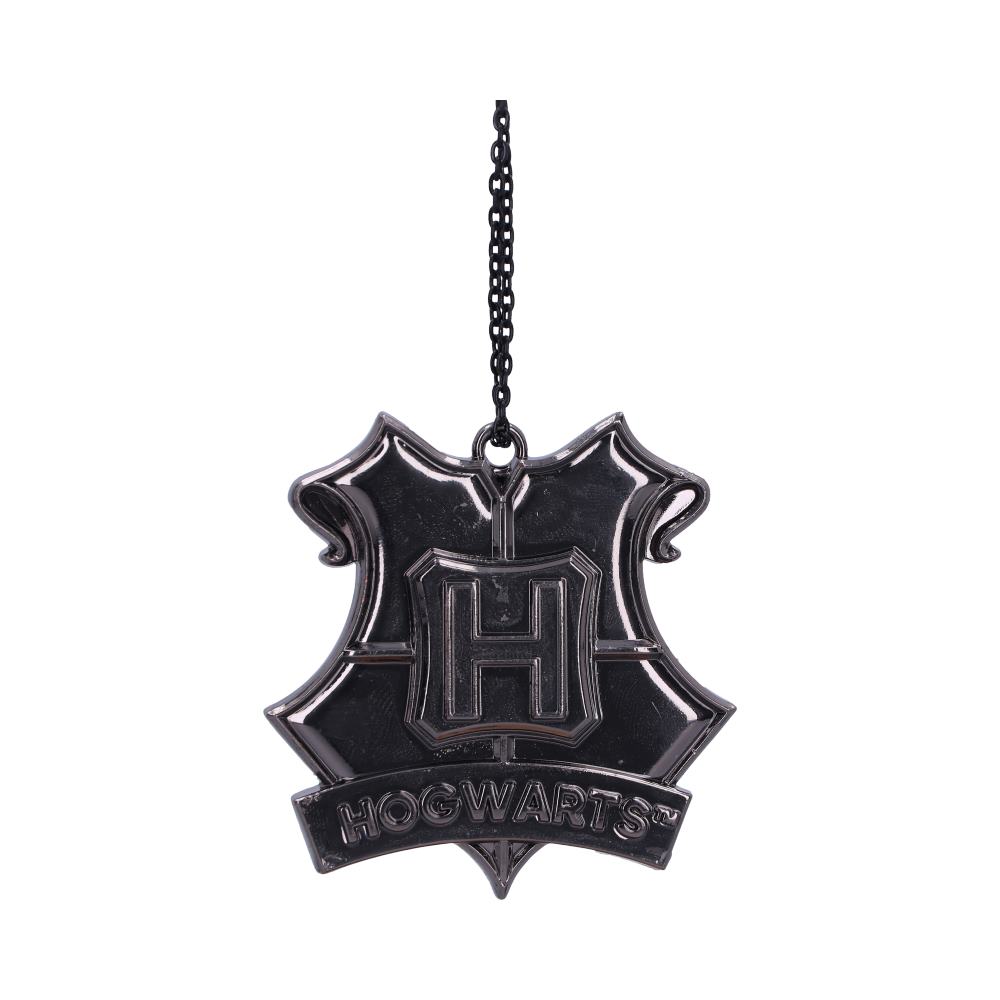 Harry Potter Hogwarts Crest Silver Hanging Ornament Default Title - Decorations at Gift Moments