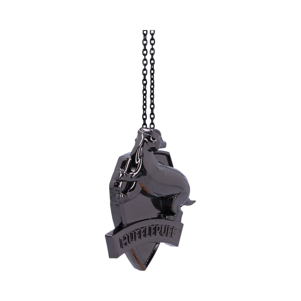 Harry Potter Hufflepuff Crest Silver Hanging Ornament - Decorations at Gift Moments