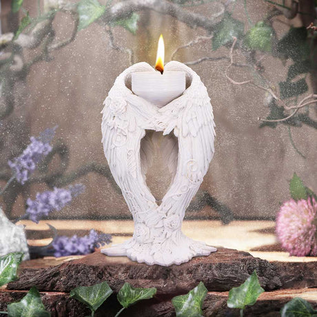 Floral Angel Wings Tea Light Candle Holder - Candles & Holders at Gift Moments