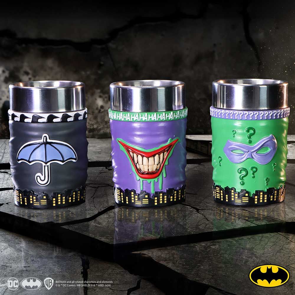 DC Batman Villain Mini Cup Set - Joker, Riddler and Penguin - Shot Glasses at Gift Moments