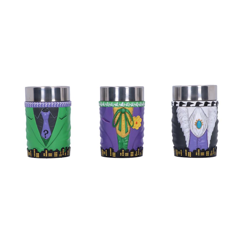 DC Batman Villain Mini Cup Set - Joker, Riddler and Penguin Default Title - Shot Glasses at Gift Moments