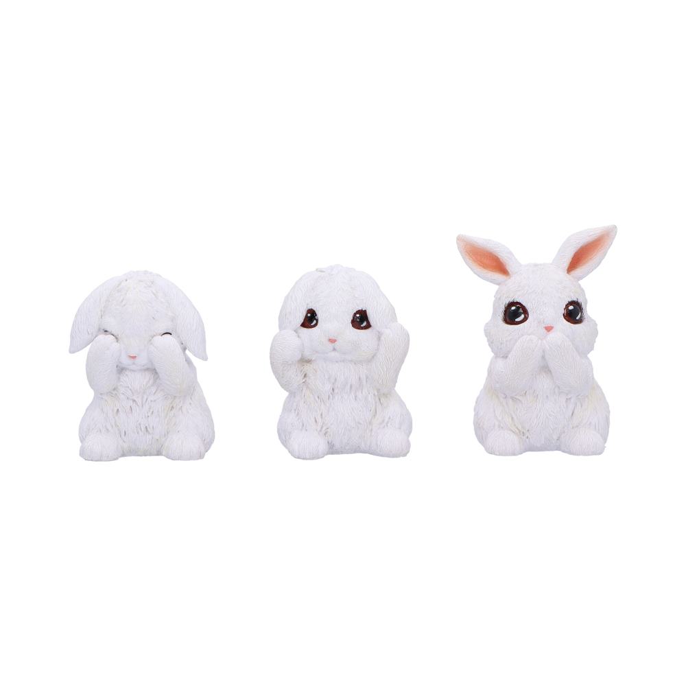 Three Wise White Bunny Figurines Default Title - Figures & Collectables at Gift Moments