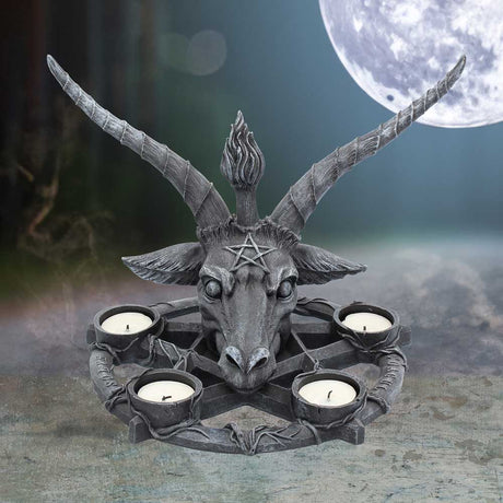 Baphomet Sabbatic Goat Diety Candle Holder: 1 - Candles & Holders By NN Designs