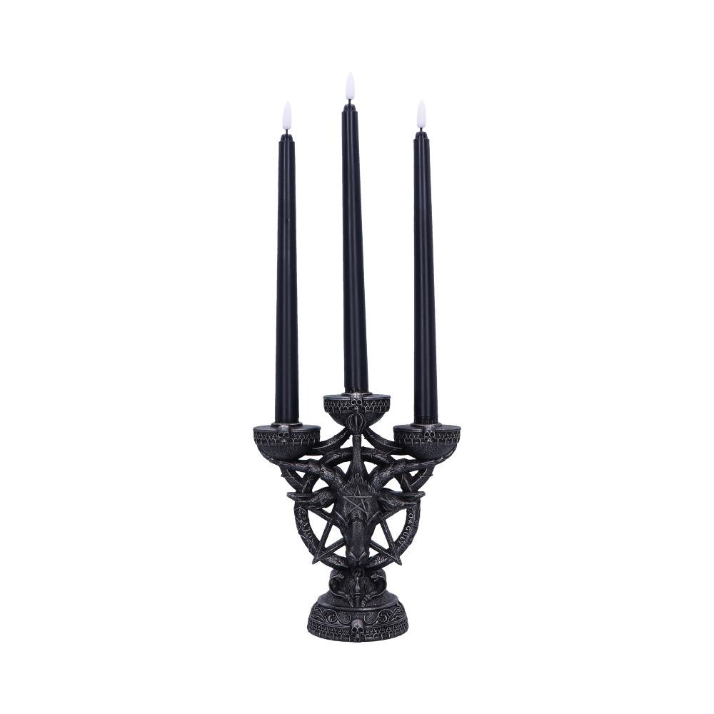 Baphomet’s Radiance Candelabra with LED Candles: 2 - Candles & Holders By NN Designs