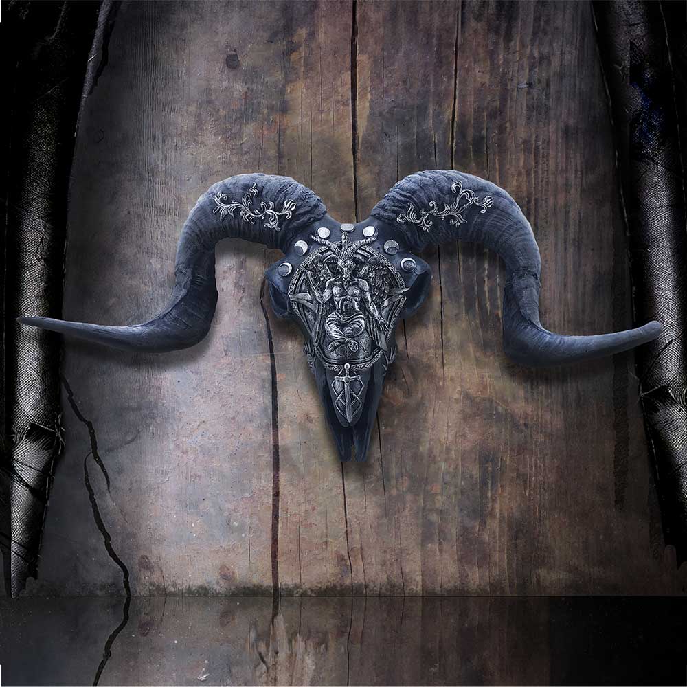 Baphomet’s Veneration Skull Wall Plaque 53cm: 1 - Wall Hanging Sculptures By Gift Moments