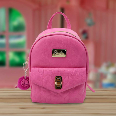 Hot Pink Barbie Backpack with Gold Logo: 1 - Bags By Barbie