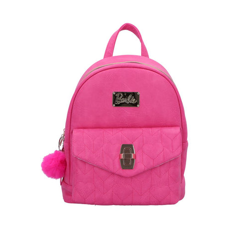 Hot Pink Barbie Backpack with Gold Logo: 2 - Bags By Barbie