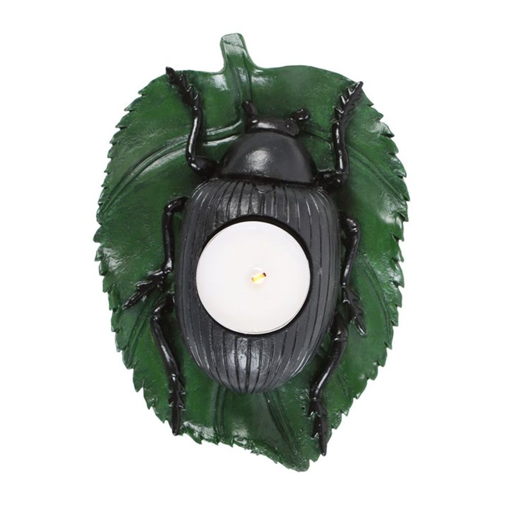 Beetle Tealight Holder with Leaf Design: 2 - Candle Holders By Gift Moments