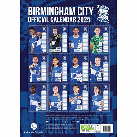 Birmingham City FC 2025 A3 Wall Calendar: 3 - Calendars & Planners By Birmingham City