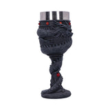 Black Chinese Dragon Coil Goblet Wine Glass: 4 - Goblets & Chalices By NN Designs