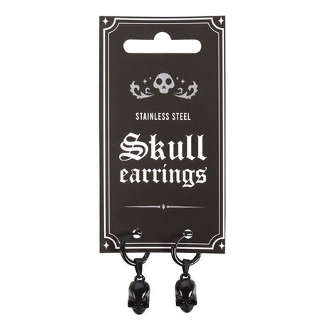 Black Stainless Steel Skull Charm Earrings: 1 - By Gift Moments