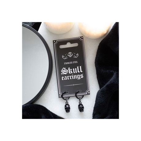 Black Stainless Steel Skull Charm Earrings: 4 - By Gift Moments