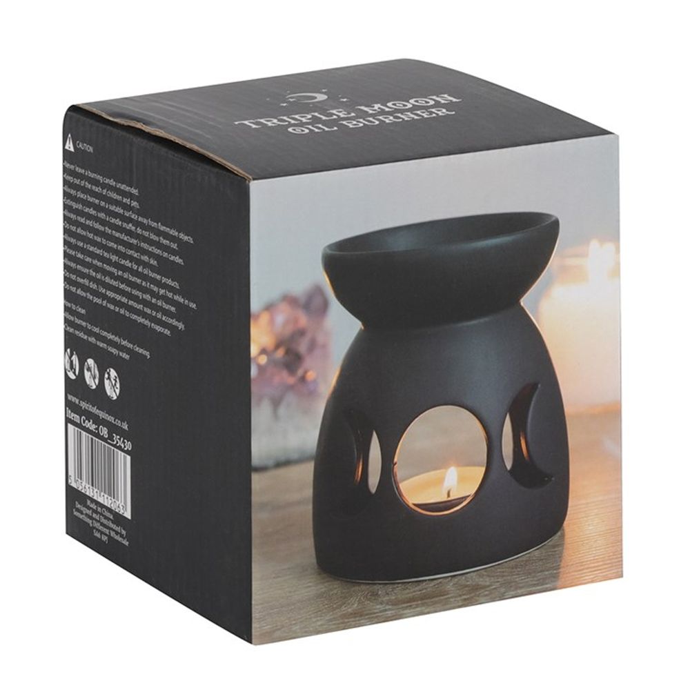 Black Triple Moon Cut Out Oil Burner: 4 - Oil & Wax Burners By Gift Moments